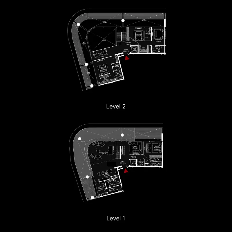4 bedroom Penthouse floor plan at Brabus Island
