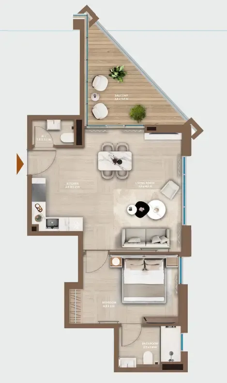 1 bedroom Apartments floor plan at Celeste by HRE