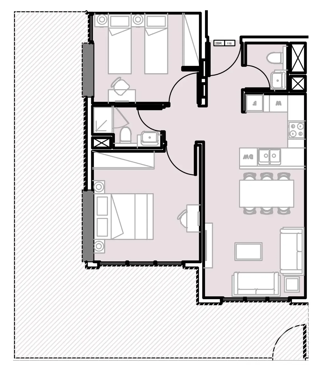 2 bedroom Apartments floor plan at Verdana III