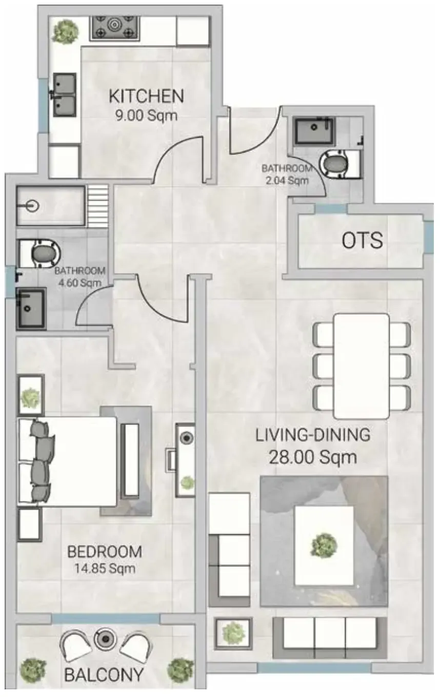 1 bedroom Apartments floor plan at Al Ameera Village 5