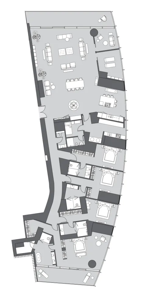 4.5 bedroom Penthouse floor plan at Six Senses Residence