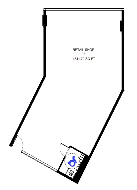  bedroom Retail floor plan at Binghatti Flare