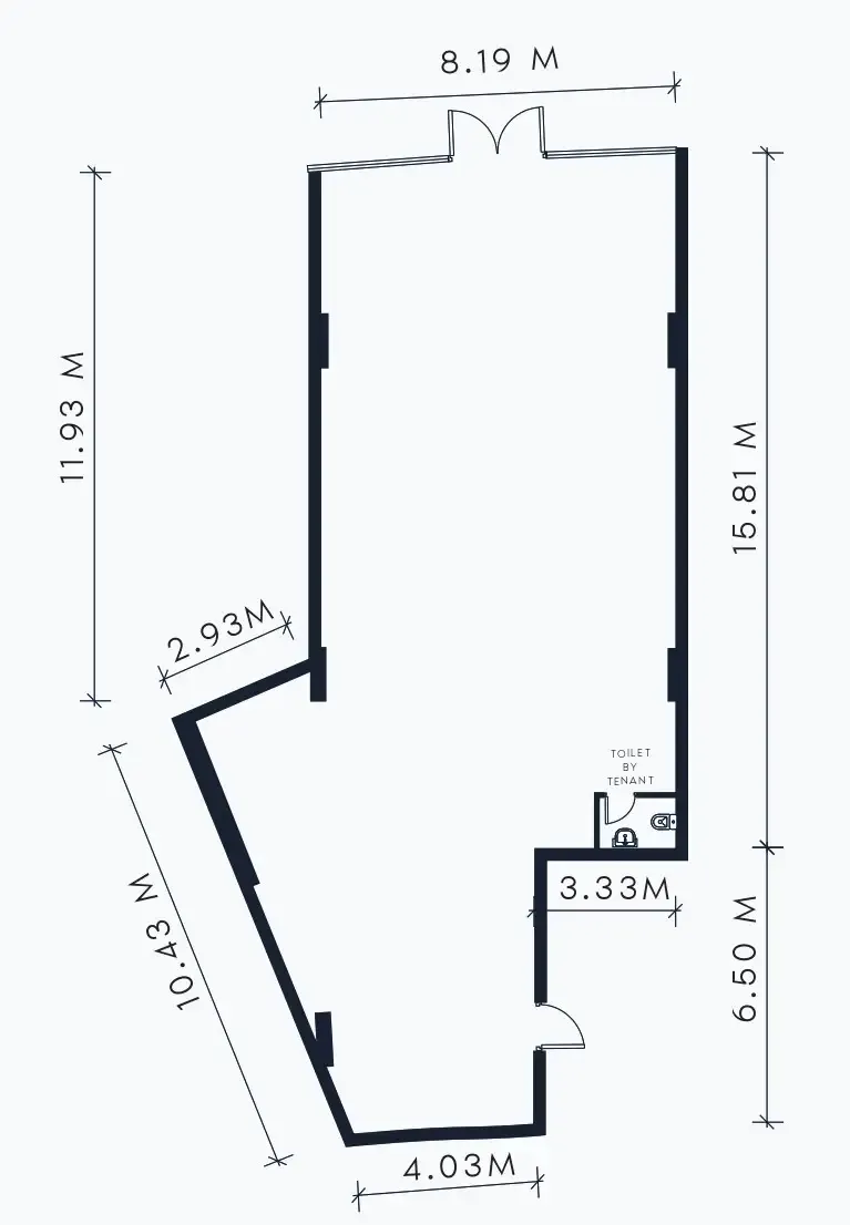  bedroom Retail floor plan at Riviera Beachfront