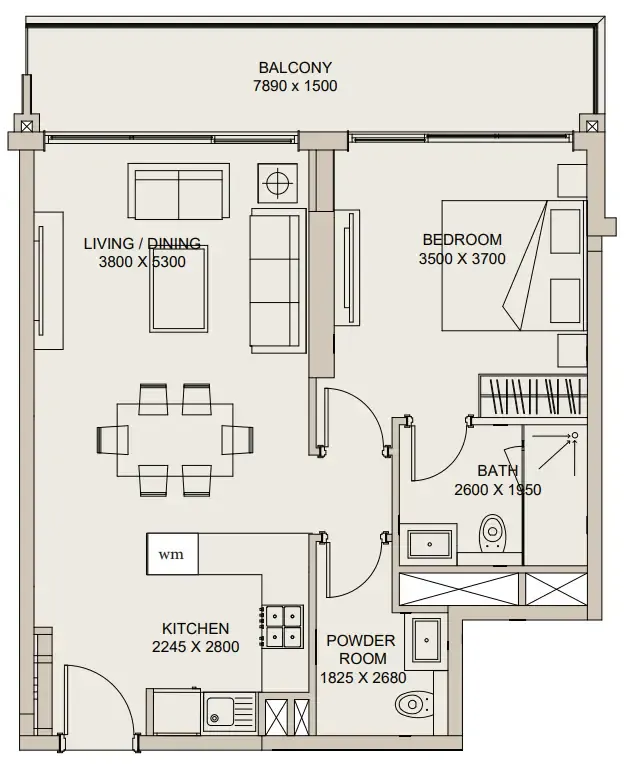 1 bedroom Apartments floor plan at Nirvana Residences 1
