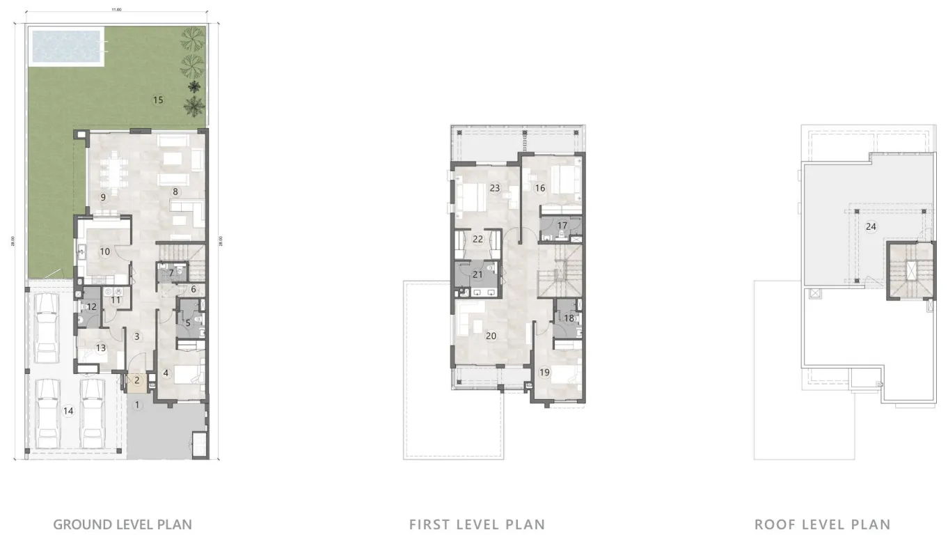 4 bedroom Townhouse floor plan at Hayat 7