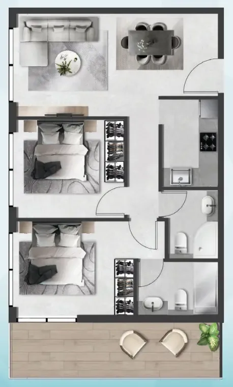 2 bedroom Apartments floor plan at Saray South Residences
