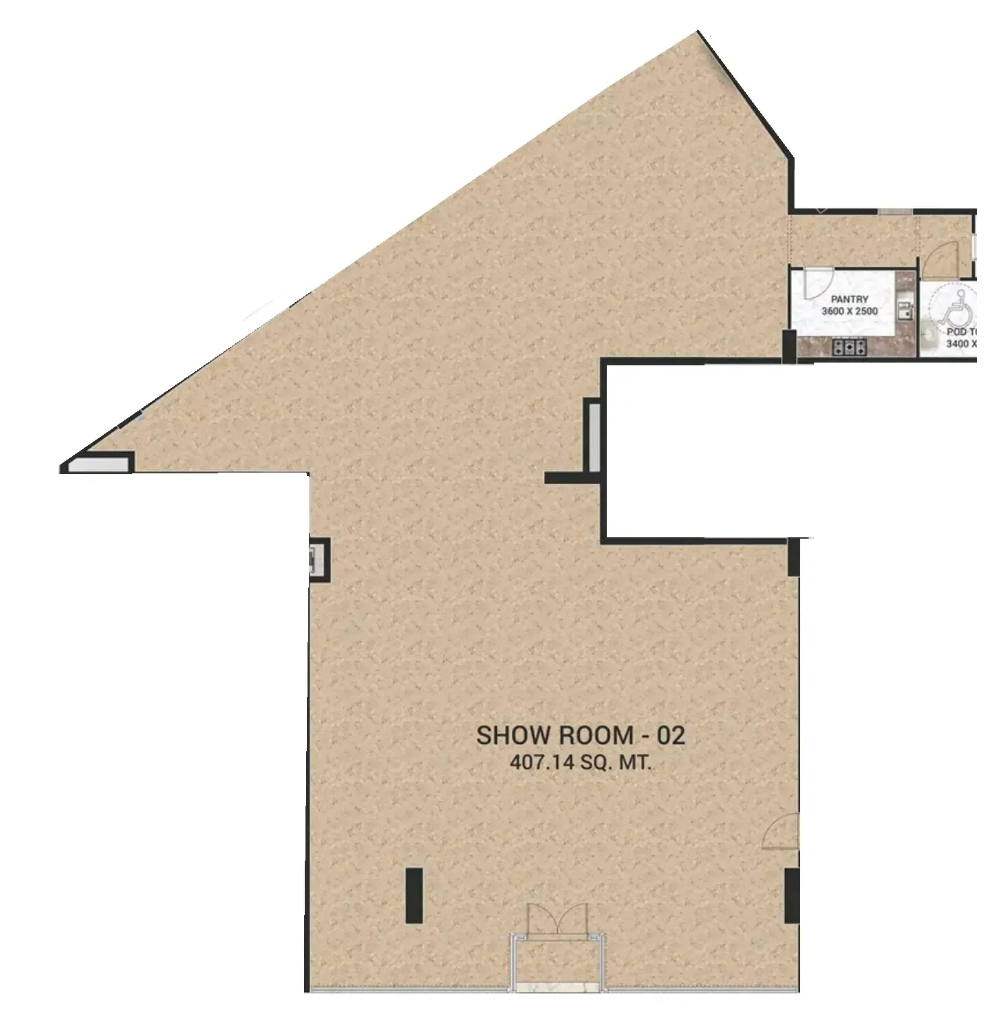  bedroom Retail floor plan at Empire Jebel Ali