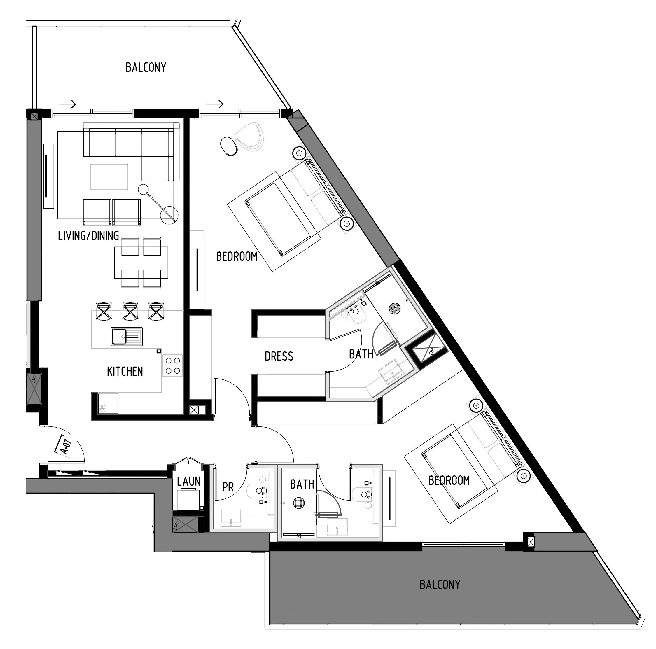2 bedroom Apartments floor plan at Chelsea Residences