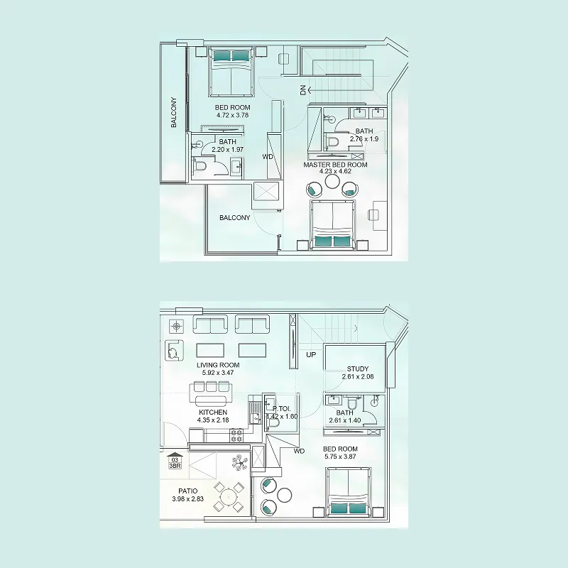 3.5 bedroom Townhouse floor plan at Floarea Breeze