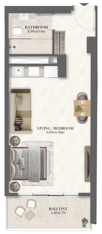 0 bedroom Apartments floor plan at Radisson Residences