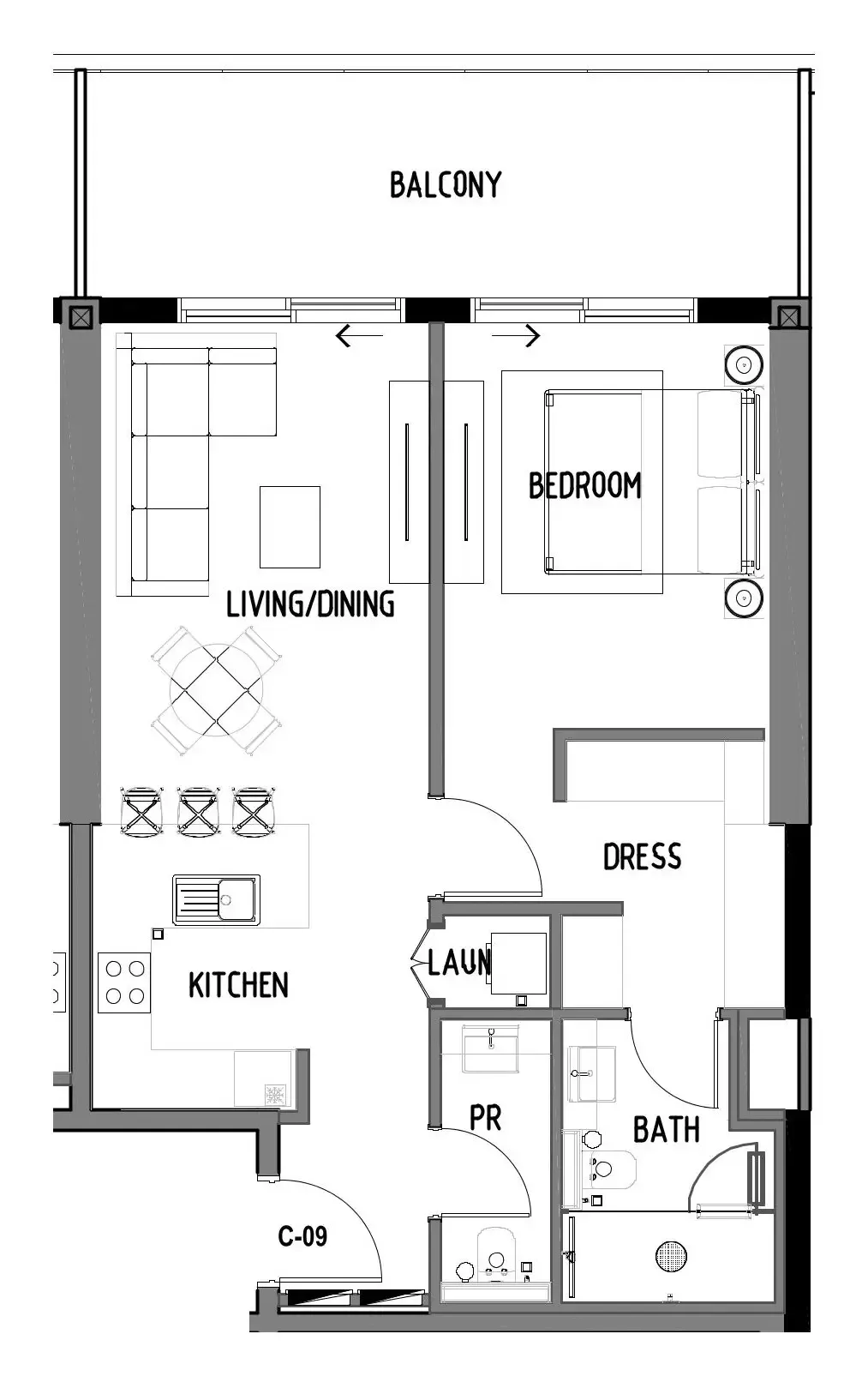 1 bedroom Apartments floor plan at Chelsea Residences