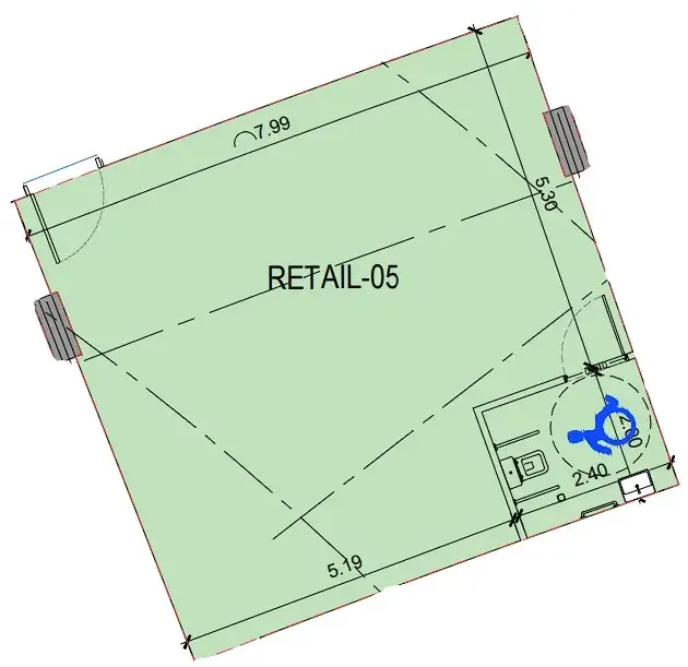  bedroom Retail floor plan at Binghatti Skyflame