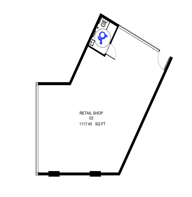  bedroom Retail floor plan at Binghatti Flare