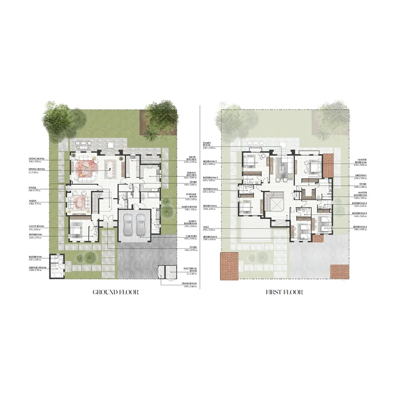 6 bedroom Villa floor plan at Bloom Living Seville