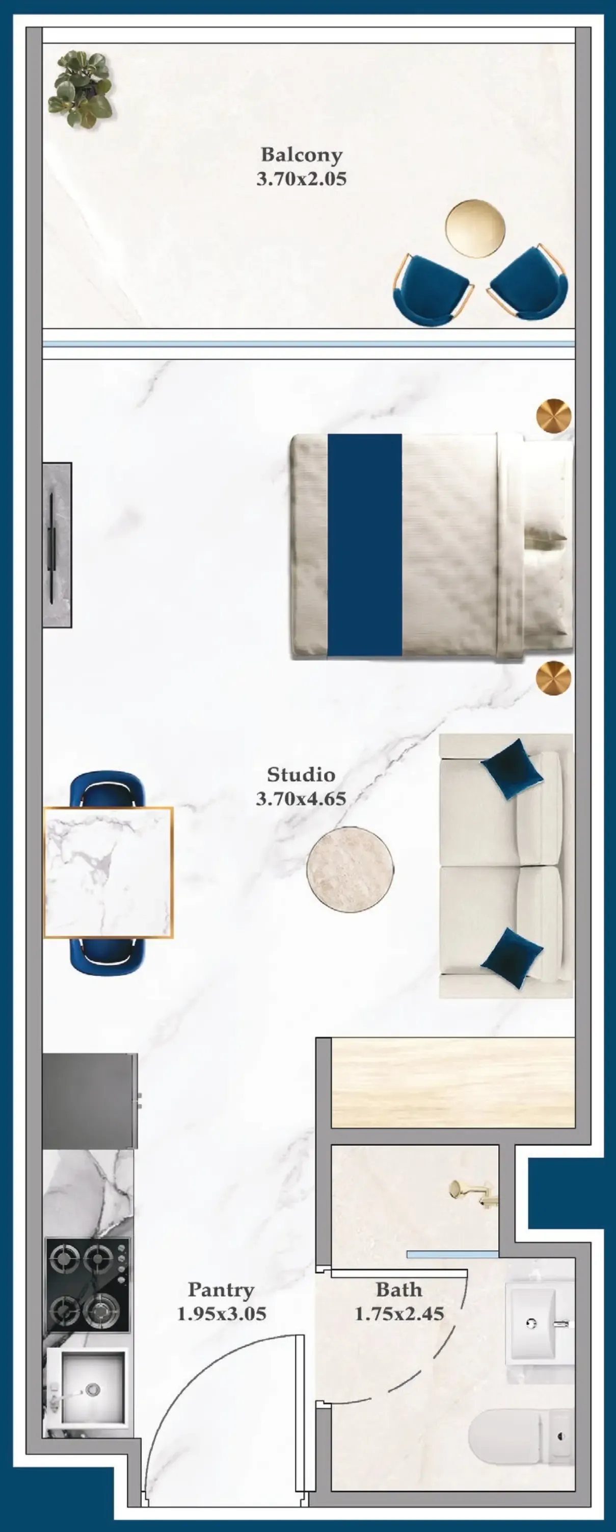 0 bedroom Apartments floor plan at Serenz