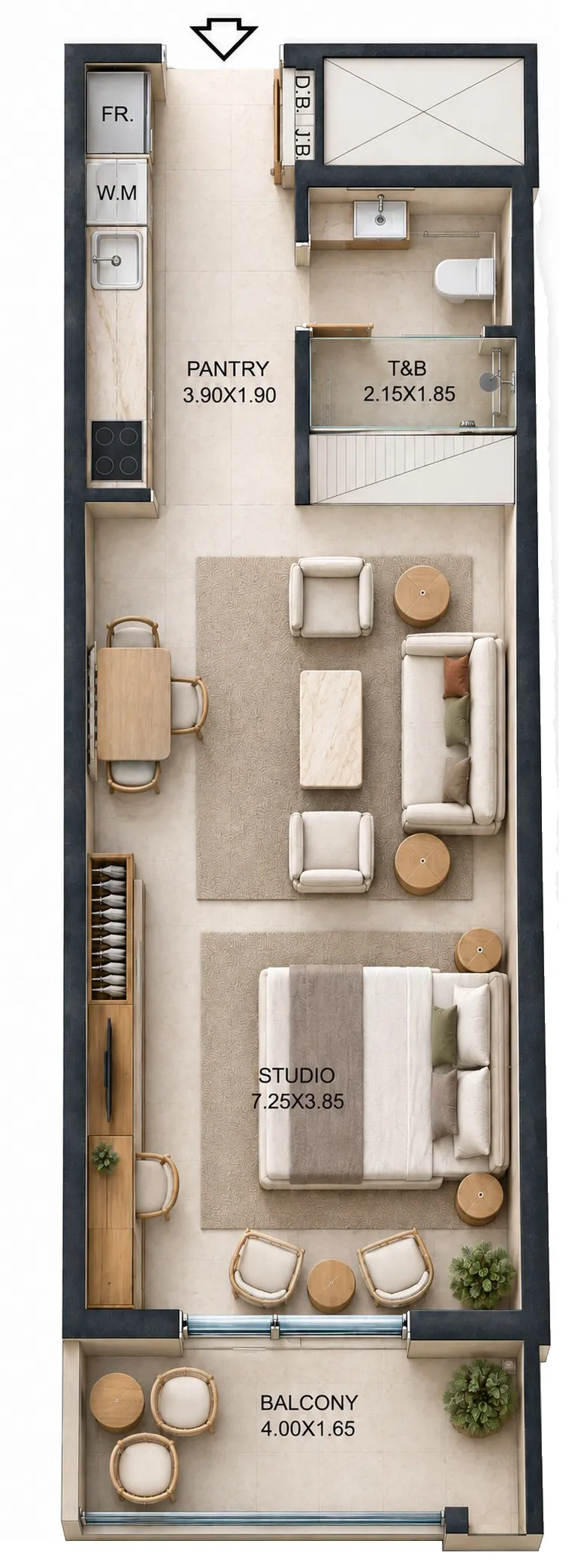 0 bedroom Apartments floor plan at Reeman Residence 02