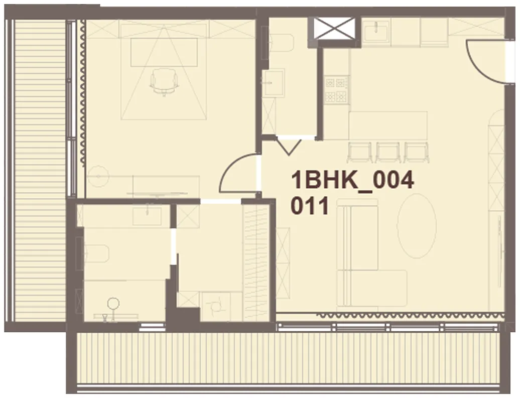 1 bedroom Apartments floor plan at J-Haus Residence
