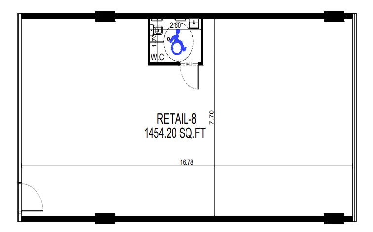  bedroom Retail floor plan at Binghatti Flare