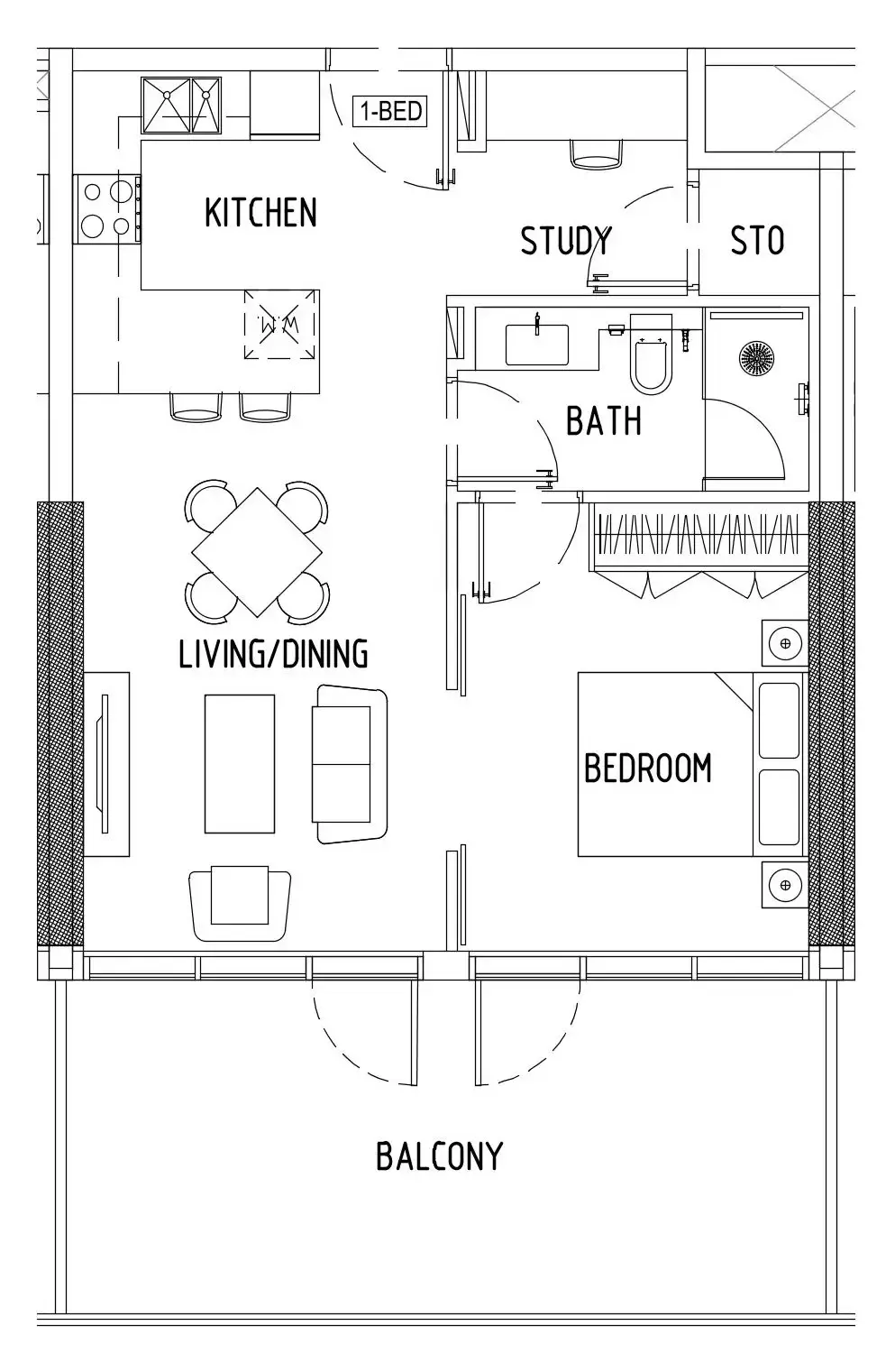 1 bedroom Apartments floor plan at Damac District