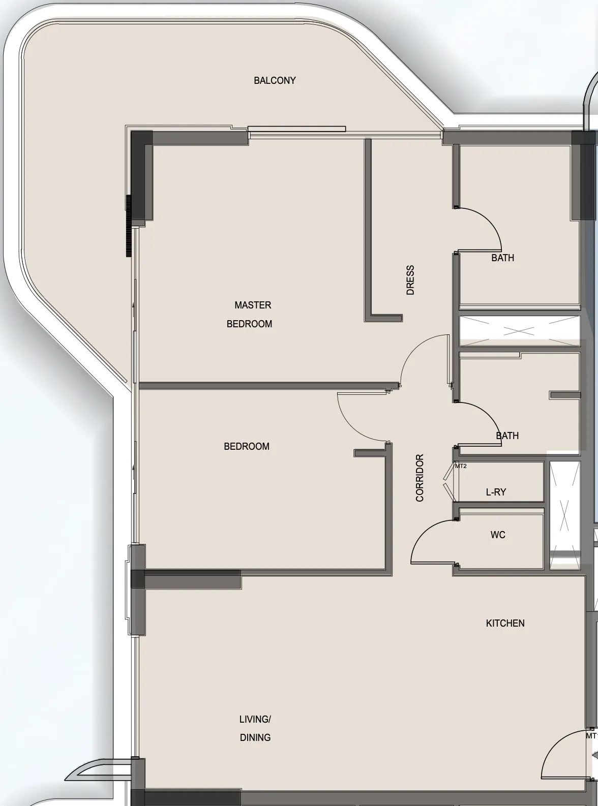 2 bedroom Apartments floor plan at Edgewater Residences 1, 2 and 3