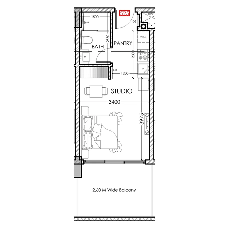0 bedroom Apartments floor plan at Al Haseen Residences 5