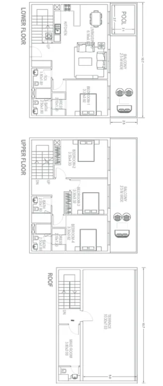 4 bedroom Apartments floor plan at Petalz