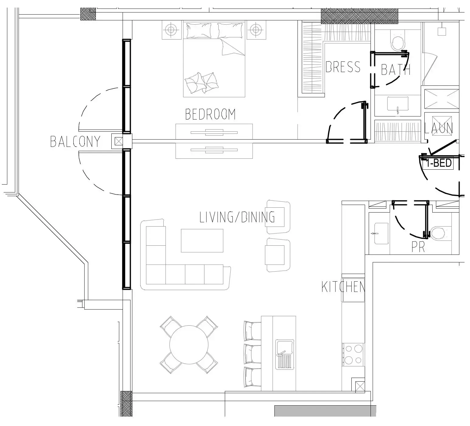 1 bedroom Apartments floor plan at Damac Riverside Views
