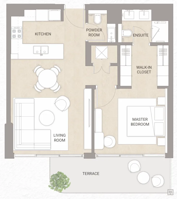1 bedroom Apartments floor plan at Soma Residences