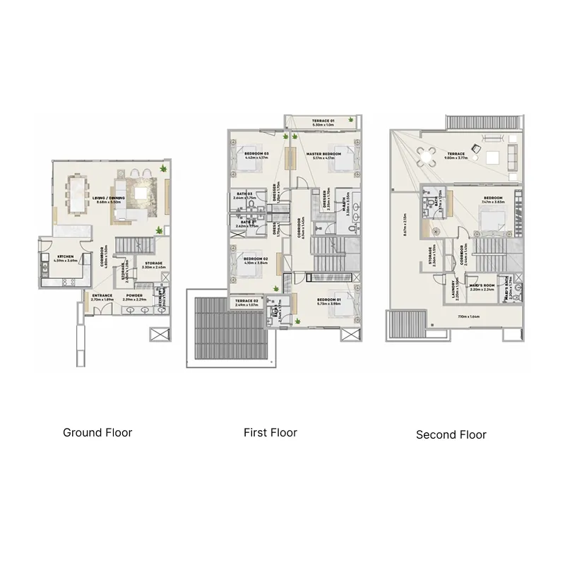 5 bedroom Villa floor plan at Sun Island Villas