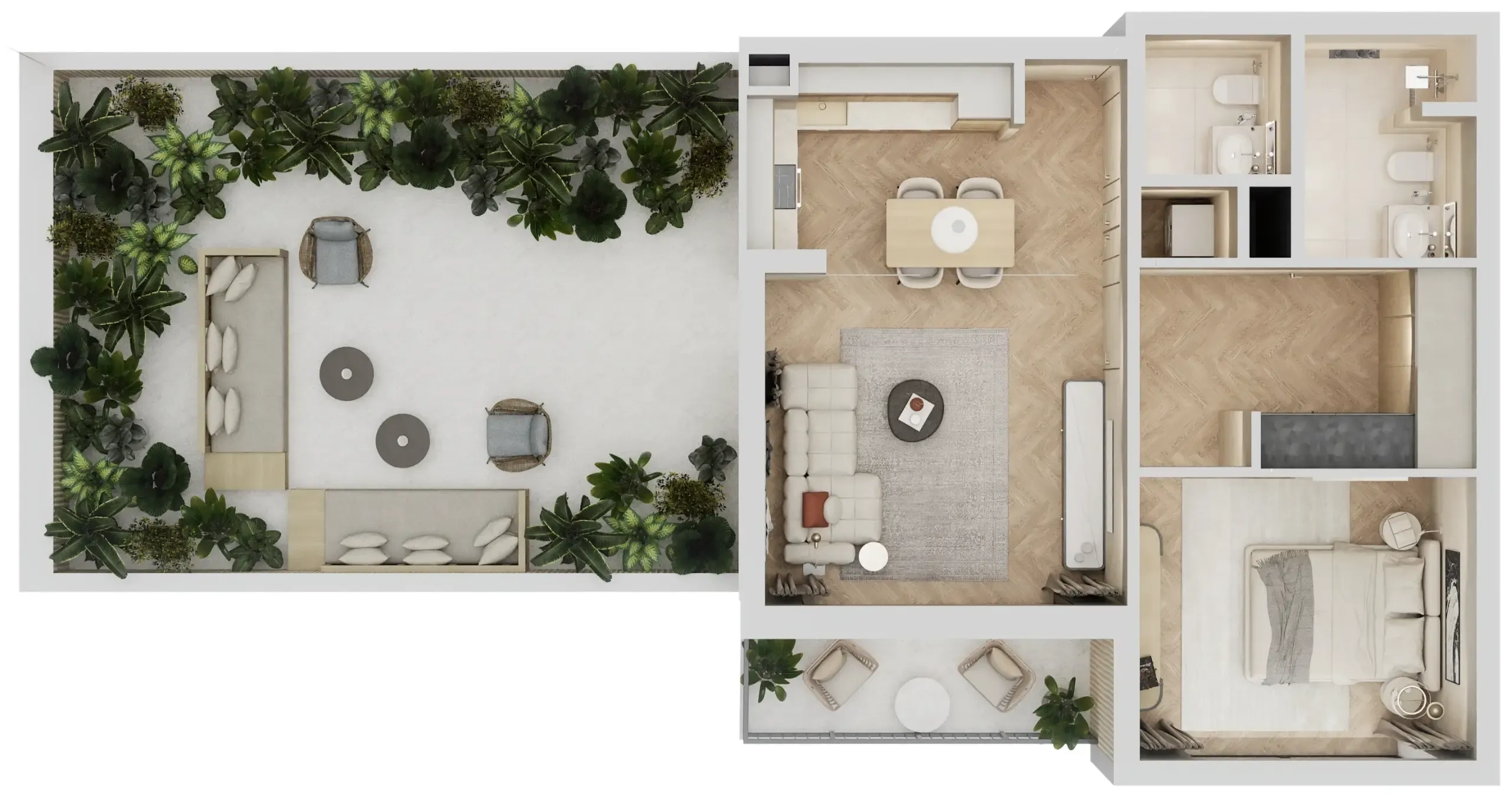 1 bedroom Apartments floor plan at Arisha Terraces