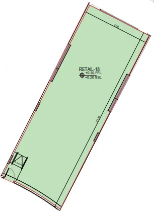  bedroom Retail floor plan at Binghatti Flare