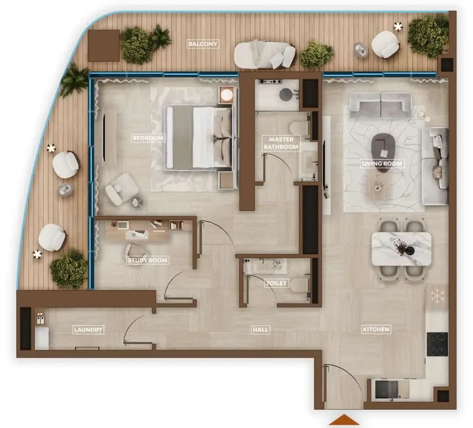 1 bedroom Apartments floor plan at Sky Hills Astra
