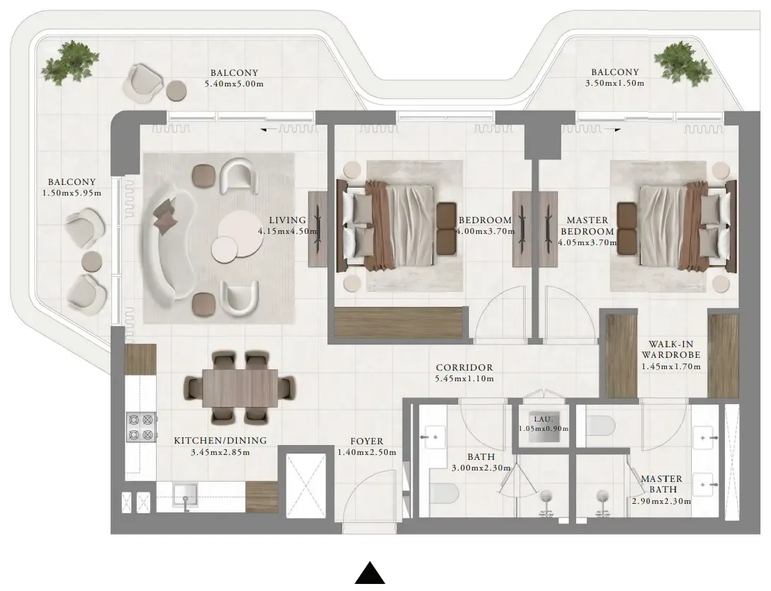 2 bedroom Apartments floor plan at Sera 2
