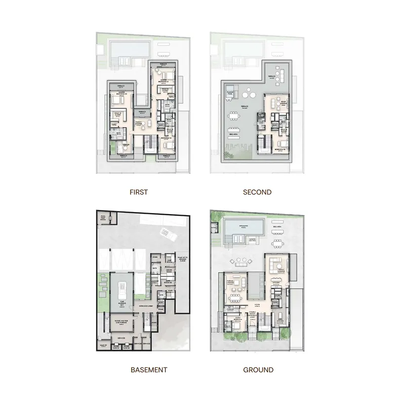 5 bedroom Villa floor plan at Nineteen Riviera Lagoon