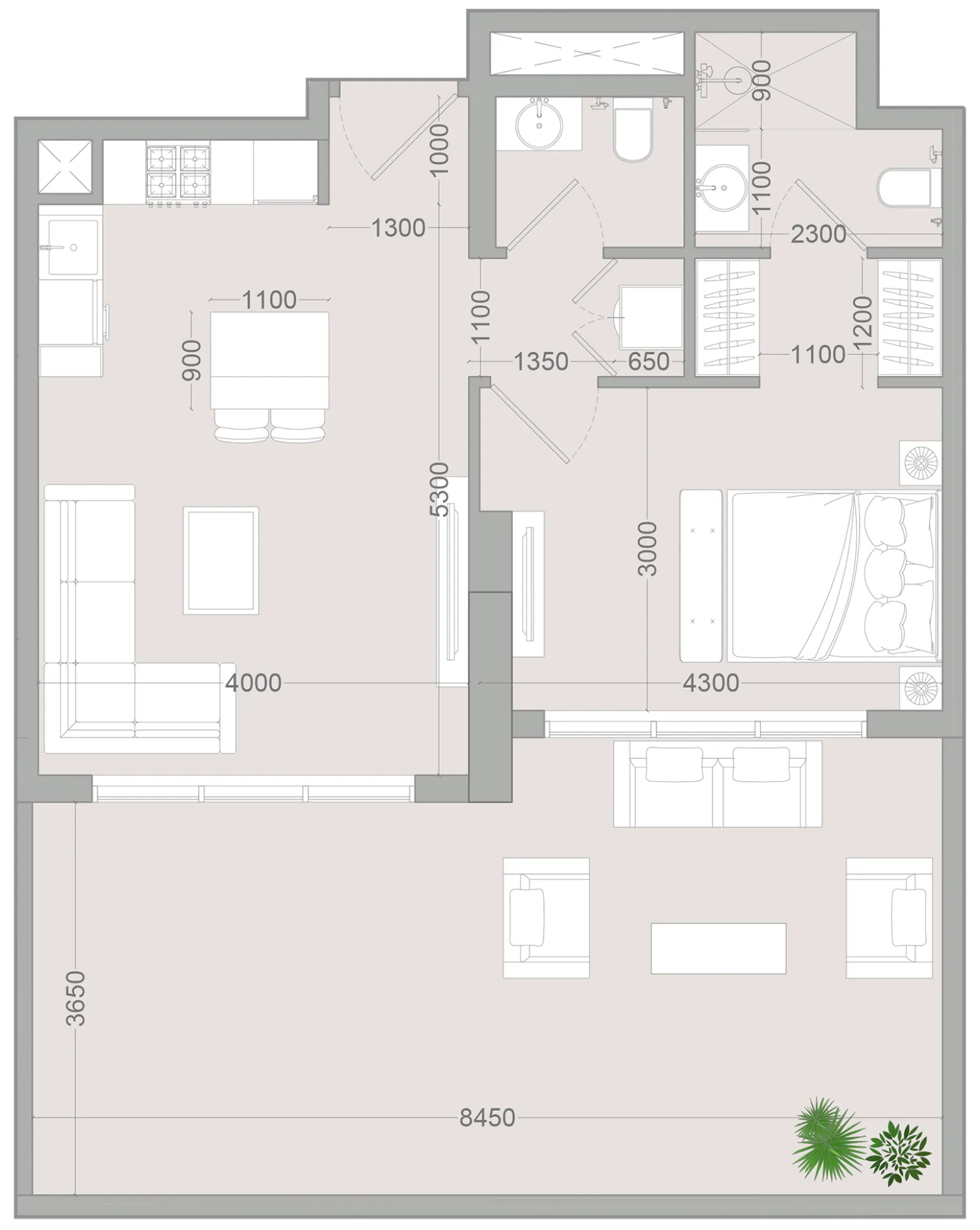 1 bedroom Apartments floor plan at ALTA V1EW