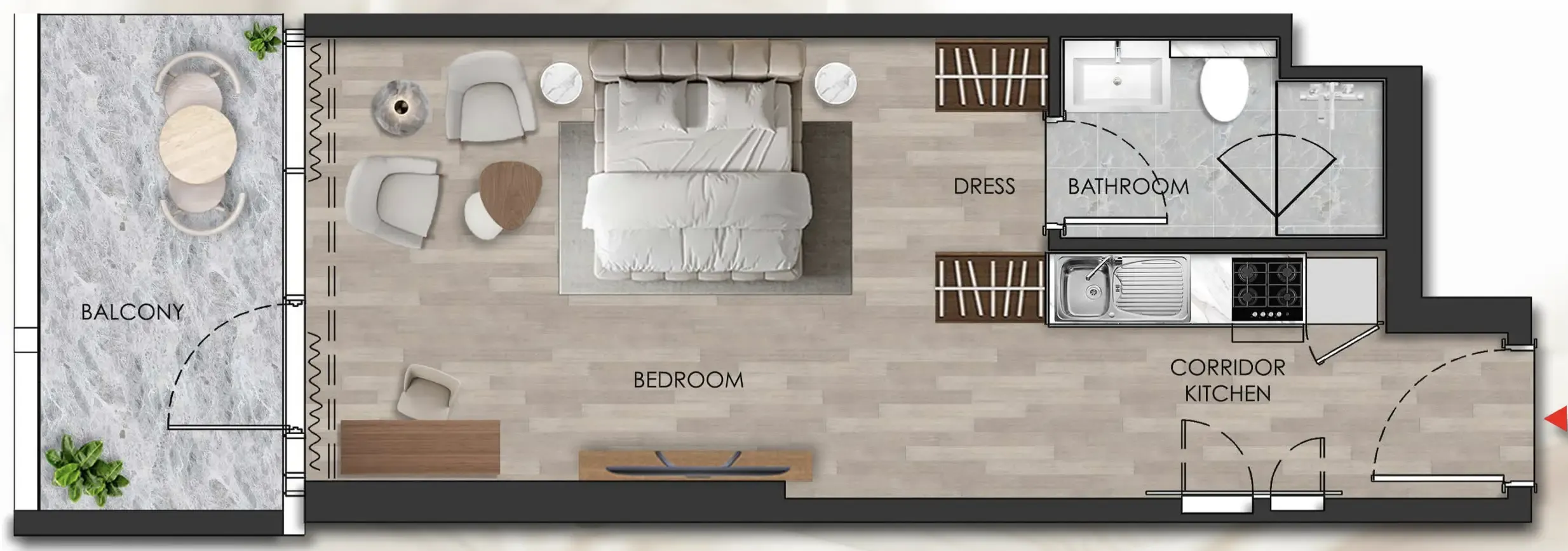 0 bedroom Apartments floor plan at Island Heights