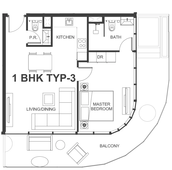 1 bedroom Apartments floor plan at Interstellar Tower