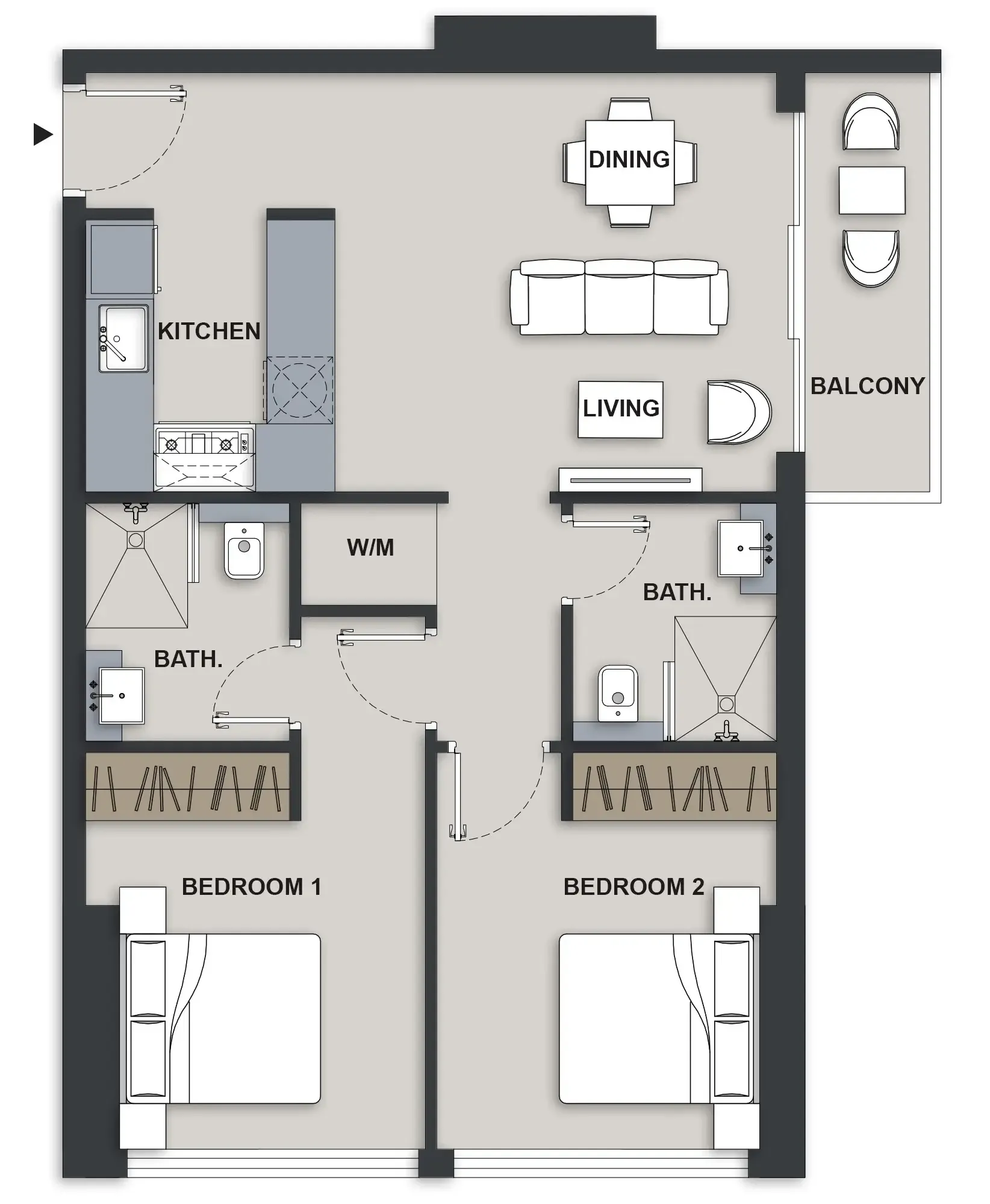 1 bedroom Apartments floor plan at Maison Elysee III