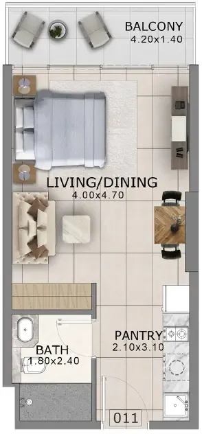 0 bedroom Apartments floor plan at Arlington Park 2