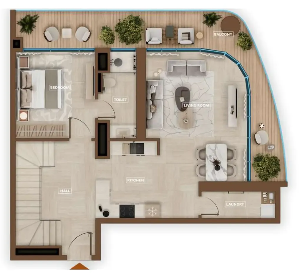 3 bedroom Apartments floor plan at Sky Hills Astra