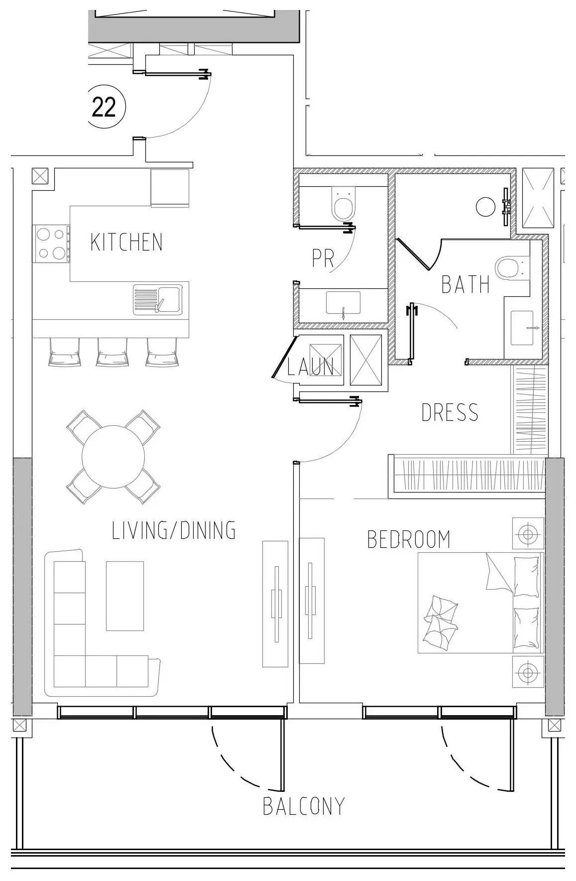1 bedroom Apartments floor plan at Damac Riverside Views