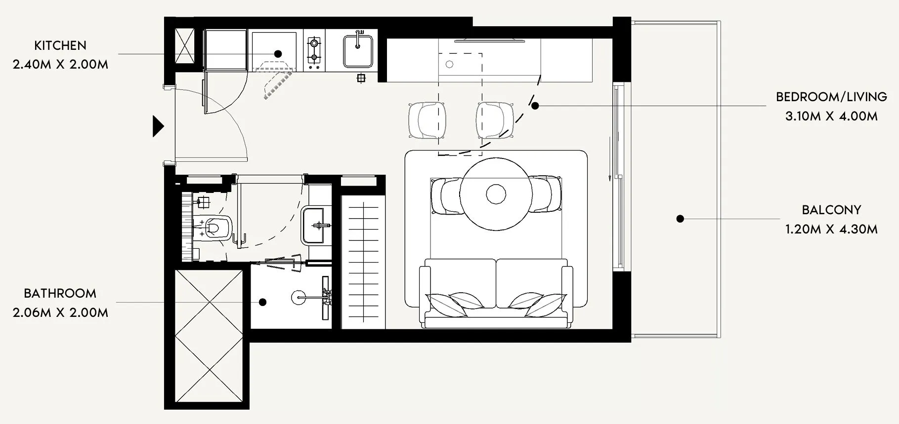 0 bedroom Apartments floor plan at Azizi David