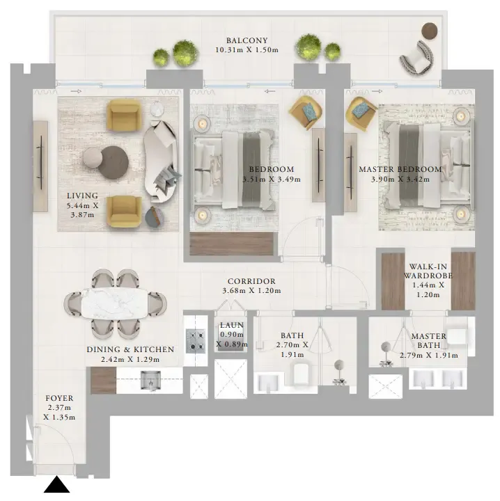 2 bedroom Apartments floor plan at Creek Haven