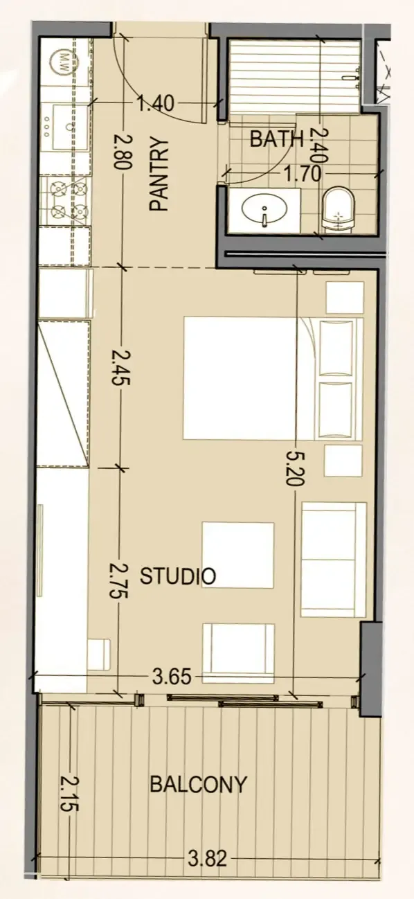 0 bedroom Apartments floor plan at Celia Homes