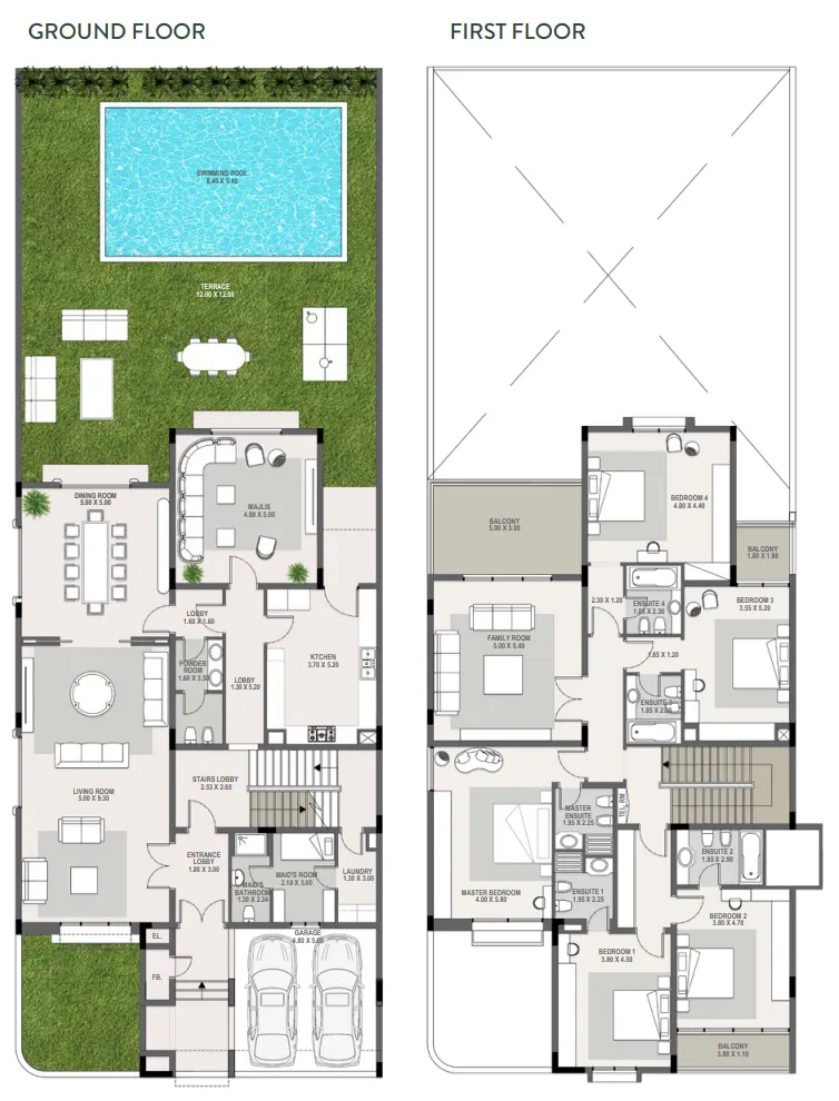 5 bedroom Villa floor plan at Mangrove Village