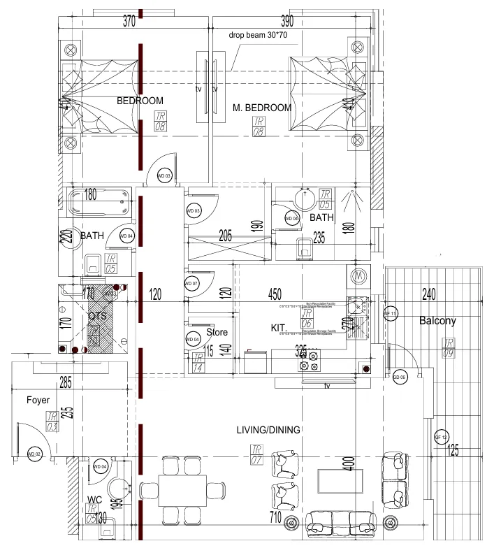 2 bedroom Apartments floor plan at Paradise View II