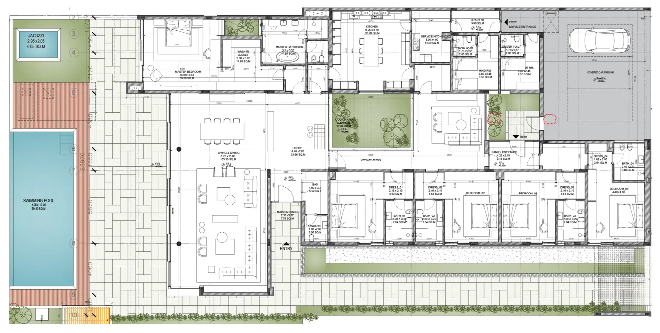 5.5 bedroom Villa floor plan at Sea Glints Mansions