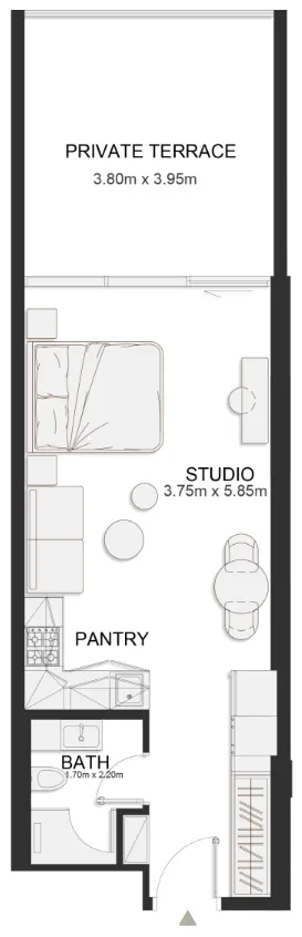 0 bedroom Apartments floor plan at Ashley Hills