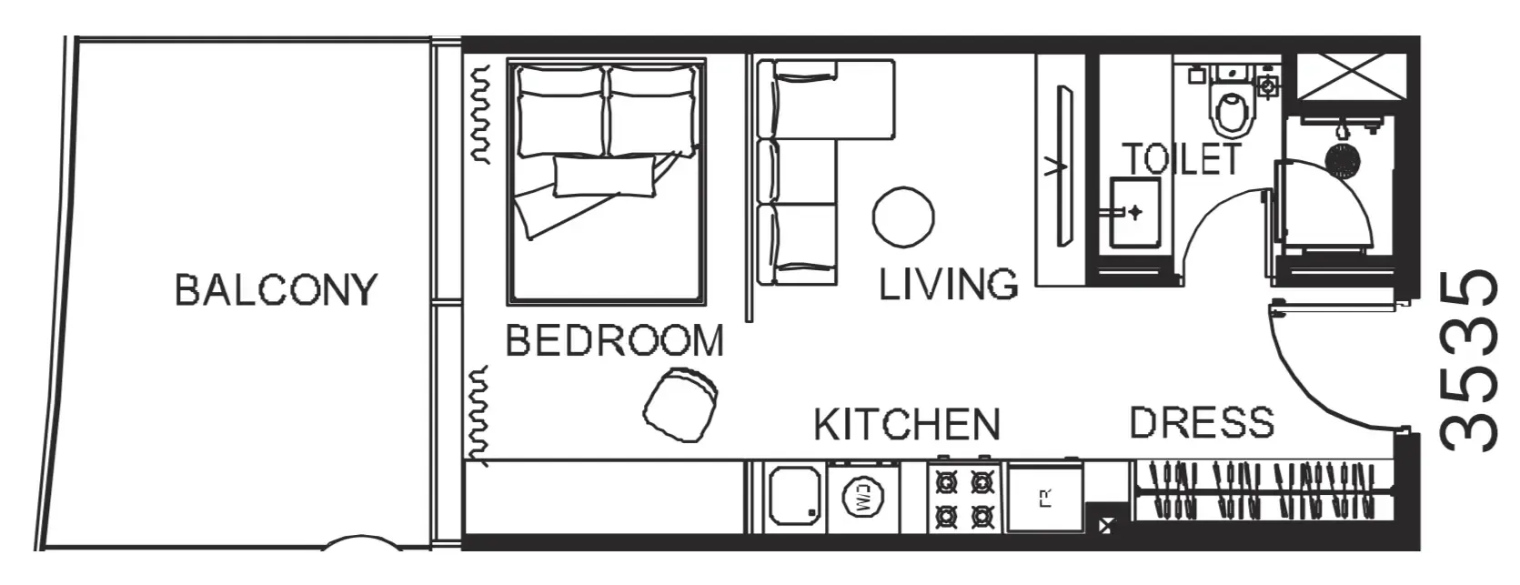 0 bedroom Apartments floor plan at The WOW Tower