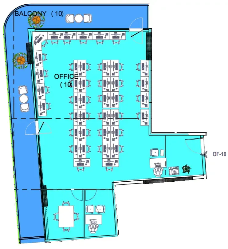  bedroom Office floor plan at Celesto 4
